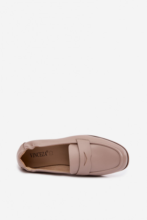 MocassinsOpturalnej Skóry Vinceza 18121 beige