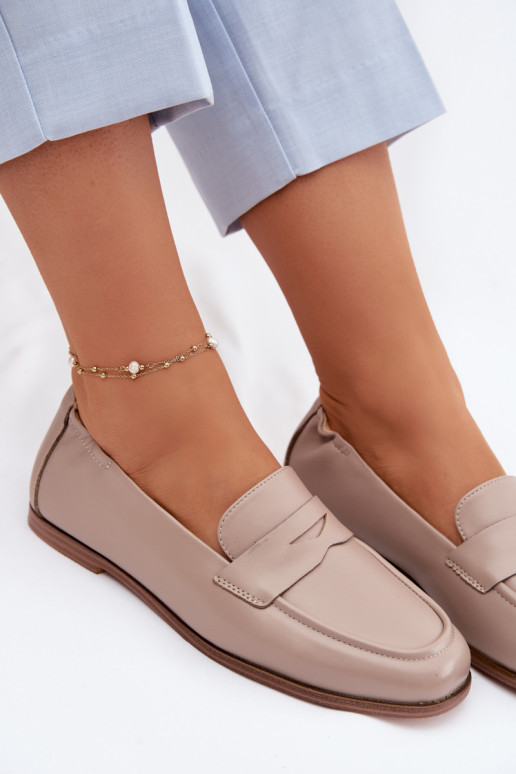 MocassinsOpturalnej Skóry Vinceza 18121 beige