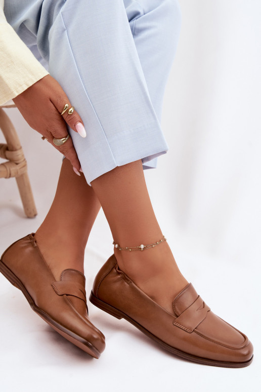 MocassinsOpturalnej Skóry Vinceza 18121 bruine kleur