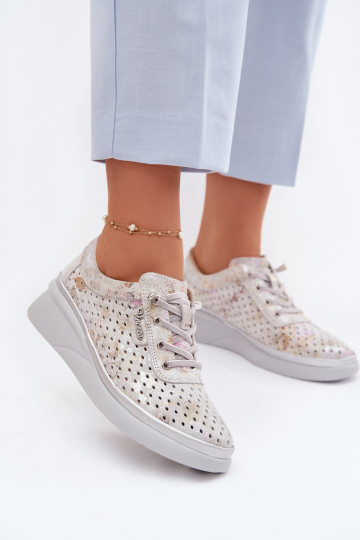 Opengewerkte suède schoenen Vinceza 79603 grijze kleur 2