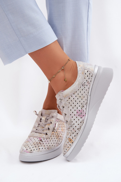 OpengeInerkt suède schoenen Dames Vinceza 79603 grijs