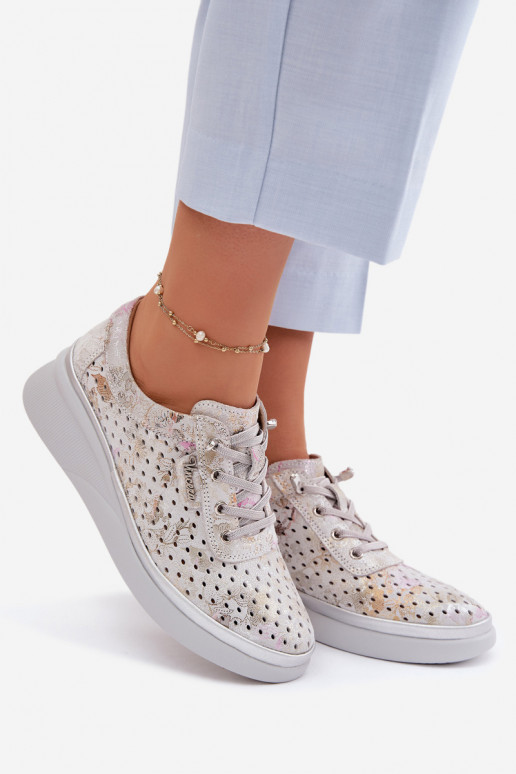 OpengeInerkt suède schoenen Dames Vinceza 79603 grijs