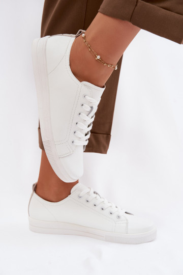 Leren casual schoenen Vinceza 79536 witte kleur