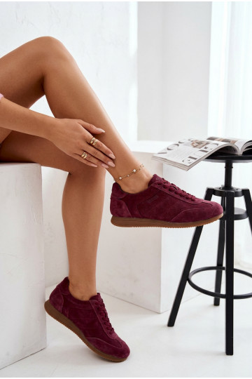 Sneakers model schoenenOpturalnego van suèdeu Big Star TT274227 bordeaux 2