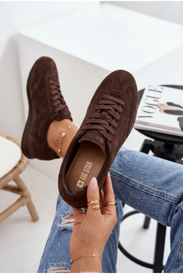 Suède sportschoenen Big Star TT274226 chocolade kleur