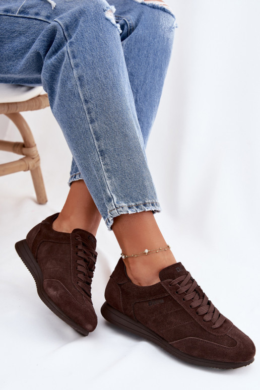 Sneakers model schoenenOpturalnego van suèdeu Big Star TT274226 CzekoladoIne