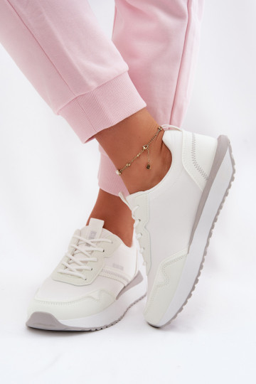 Dames sportschoenen met plateau Big Star TT274279 witte kleur 2