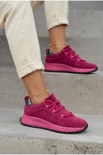 Dames suède sneakers Bemela roze kleur 2