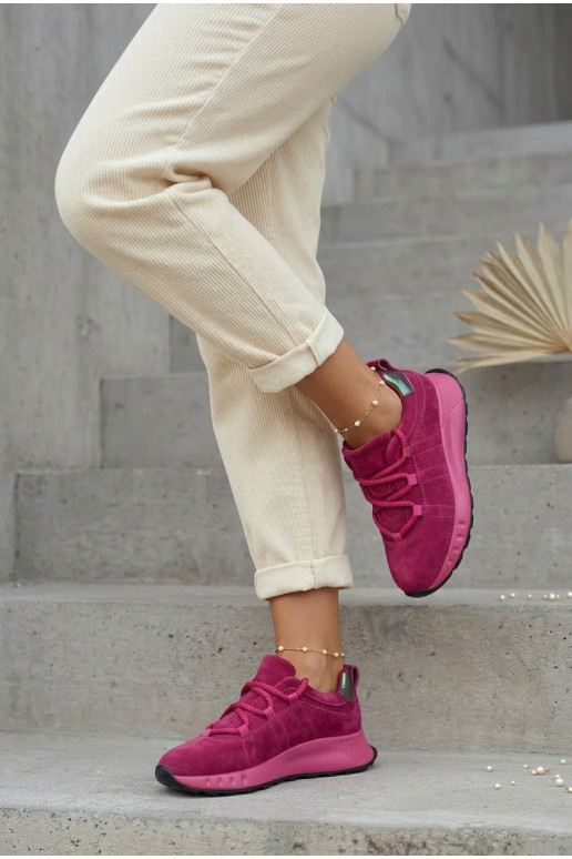 Dames suède sneakers Bemela roze kleur