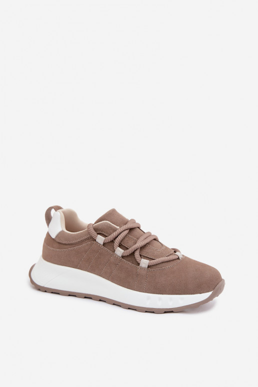 Dames suède sneakers Bemela bruine kleur
