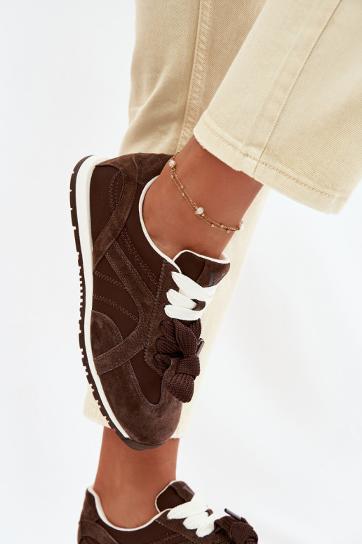 van suède Sneakers model schoenen Dames Vinceza 86427 CzekoladoIne