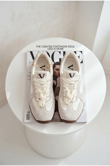 Suède dames sneakers Vinceza 86427 grijze kleur