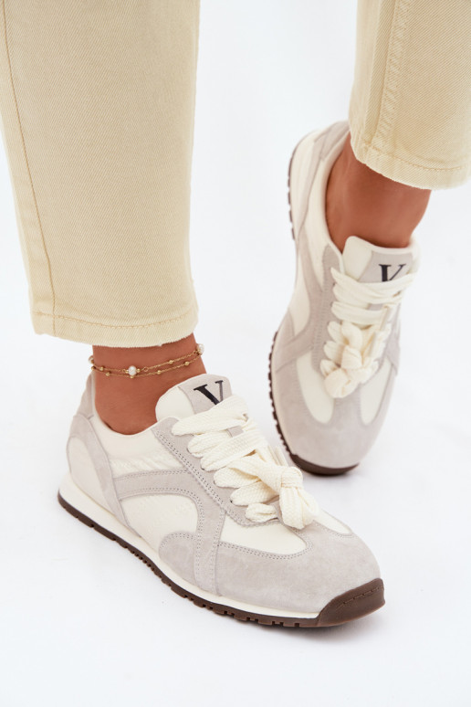 van suède Sneakers model schoenen Dames Vinceza 86427 grijs