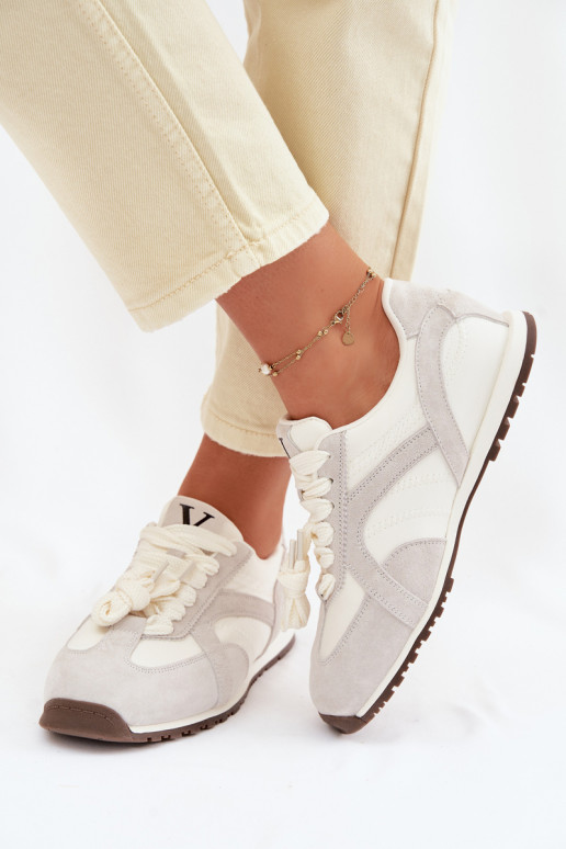 van suède Sneakers model schoenen Dames Vinceza 86427 grijs