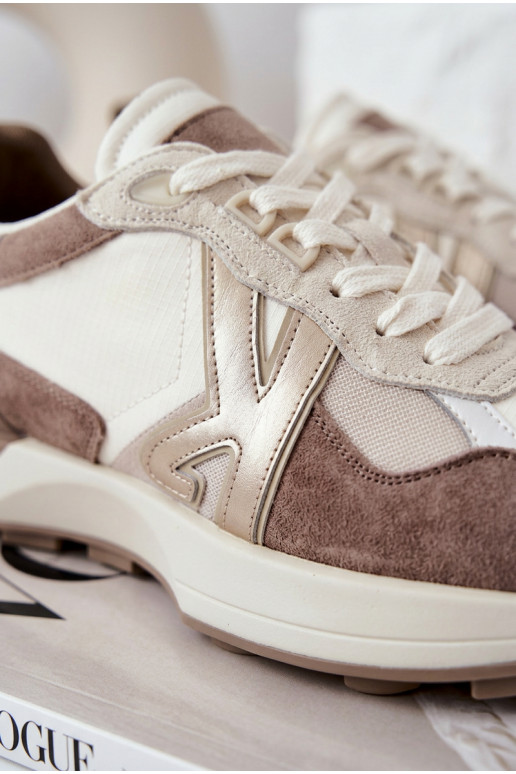 van suède Sneakers model schoenen Dames Kobbo 66954 beige