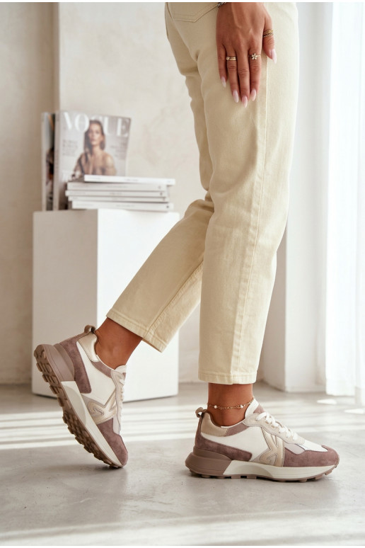 van suède Sneakers model schoenen Dames Kobbo 66954 beige