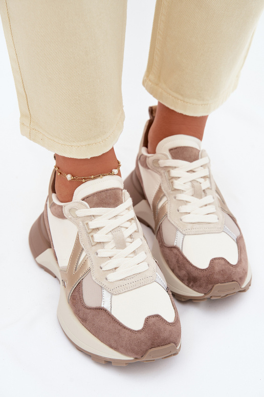 van suède Sneakers model schoenen Dames Kobbo 66954 beige