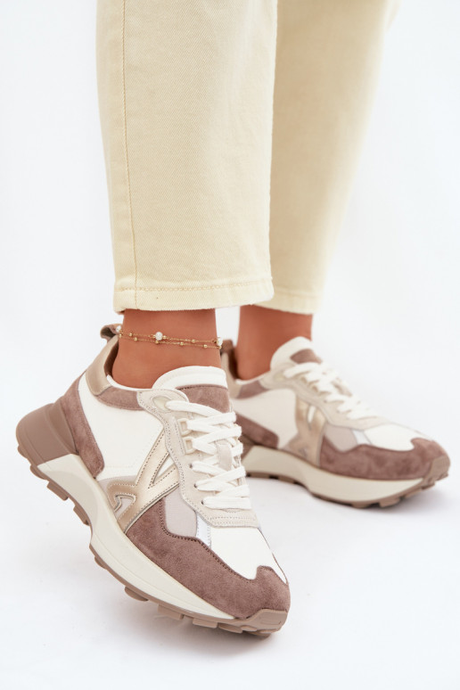 van suède Sneakers model schoenen Dames Kobbo 66954 beige