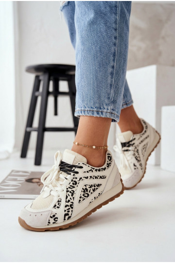 Leer van suède Sneakers model schoenen Dames Big Star TT274548 Initte kleur 2