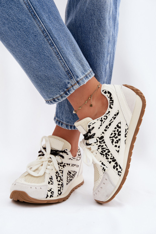 Leer van suède Sneakers model schoenen Dames Big Star TT274548 Initte kleur