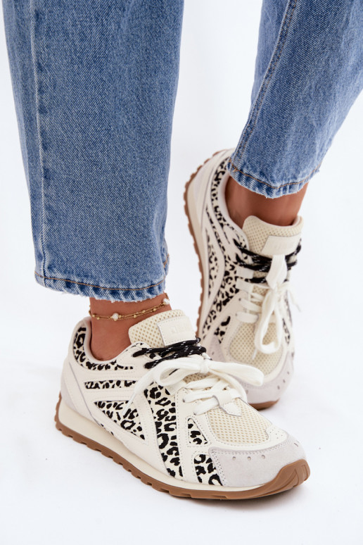 Leer van suède Sneakers model schoenen Dames Big Star TT274548 Initte kleur