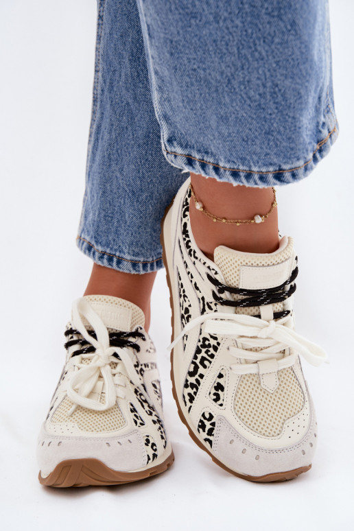 Leer van suède Sneakers model schoenen Dames Big Star TT274548 Initte kleur