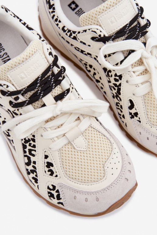 Leer van suède Sneakers model schoenen Dames Big Star TT274548 Initte kleur