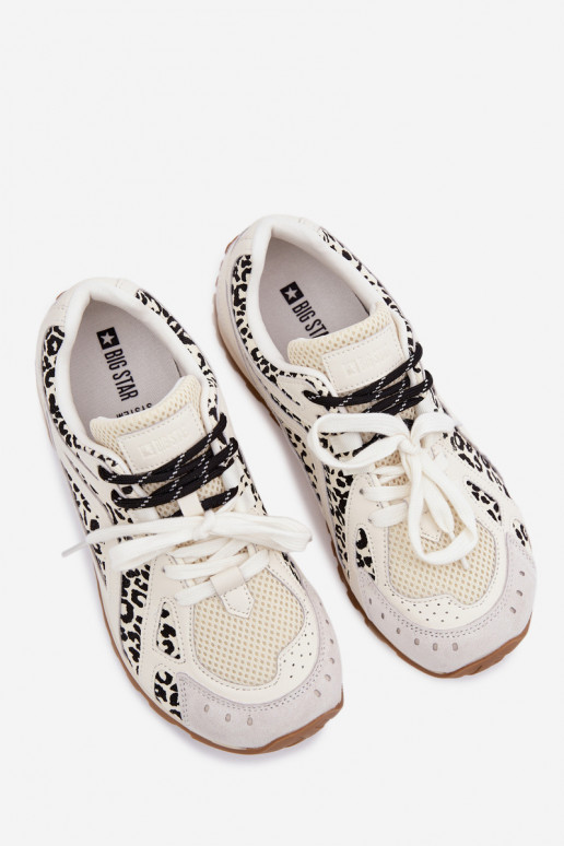 Leer van suède Sneakers model schoenen Dames Big Star TT274548 Initte kleur