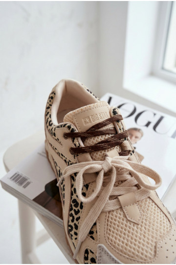 Leer van suède Sneakers model schoenen Dames Big Star TT274549 beige 2