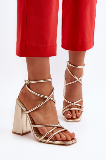 Elegante hoge hak sandalen goudkleurig Josette