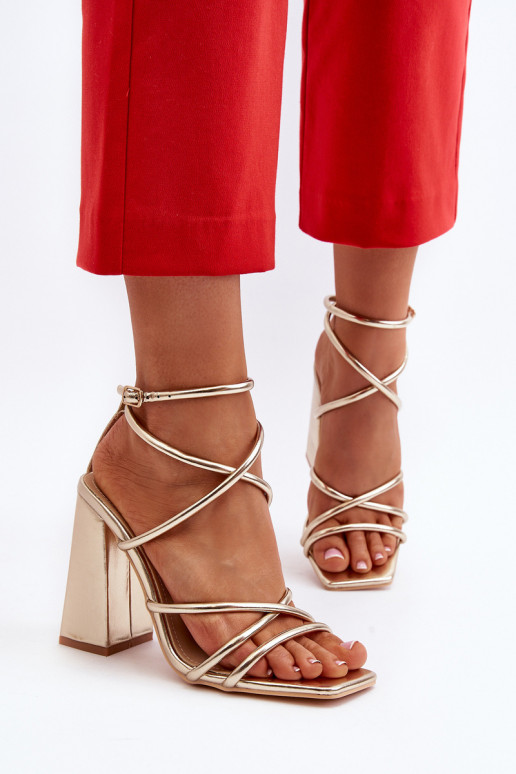 In de mode Sandalen met hoge hak gouden kleur Josette