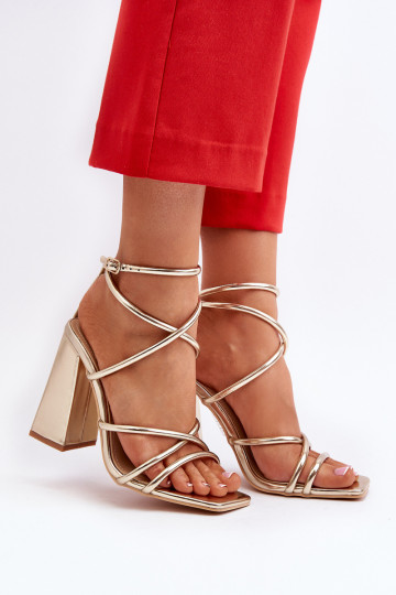In de mode Sandalen met hoge hak gouden kleur Josette 2