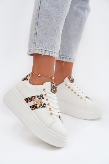Sneakers model schoenen Dames met platformPrzypinką Initte kleur met luipaardbontpatronen Palvessa 2