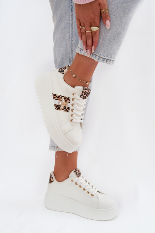 Sneakers model schoenen Dames met platformPrzypinką Initte kleur met luipaardbontpatronen Palvessa