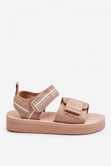 Dames sandalen met klittenbandsluiting Big Star LL274787 zandkleur