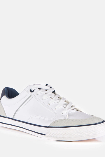 Witte heren sneakers met donkerblauwe accenten William