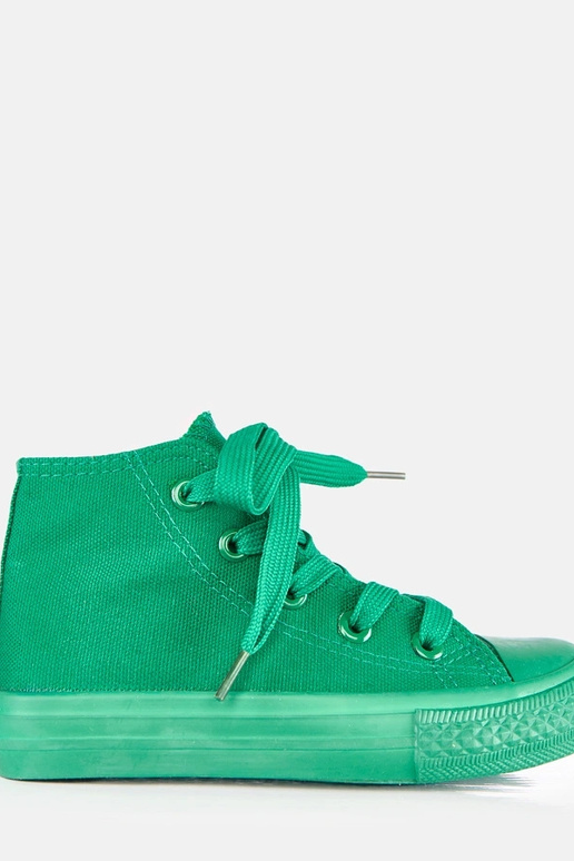 Groene kinder sneakers boven de enkel...