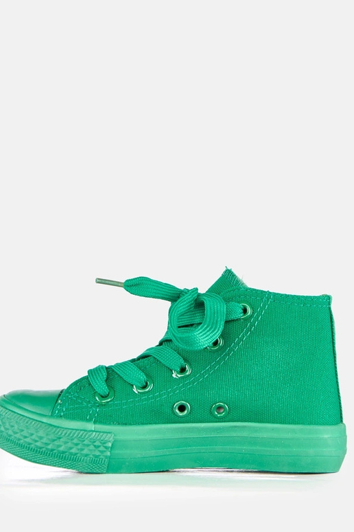 Groene kinder sneakers boven de enkel...