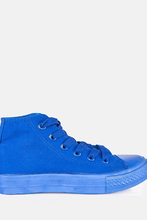 Blauwe kinder sneakers boven de enkel...