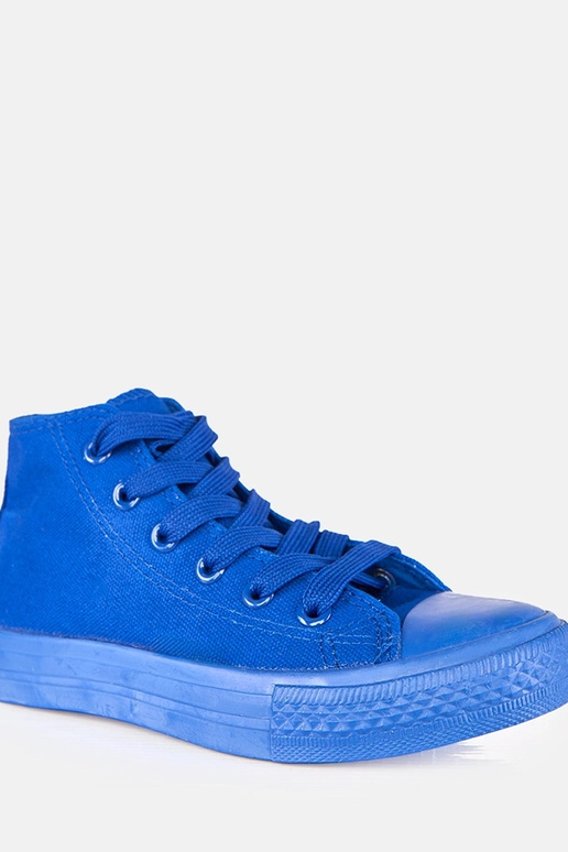 Blauwe kinder sneakers boven de enkel...