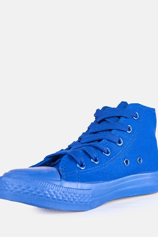 Blauwe kinder sneakers boven de enkel...