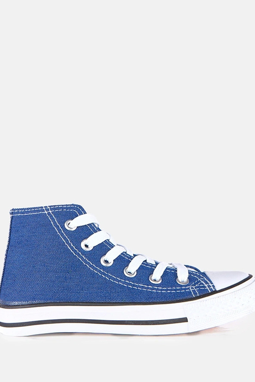 Blauwe kinder sneakers boven de enkel...