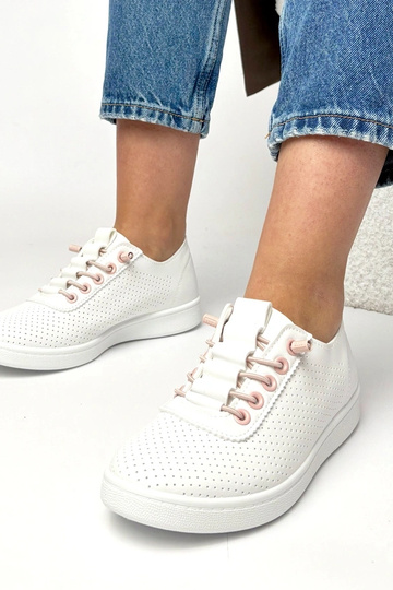 Witte instap perforatiesportschoenen Adèle 2