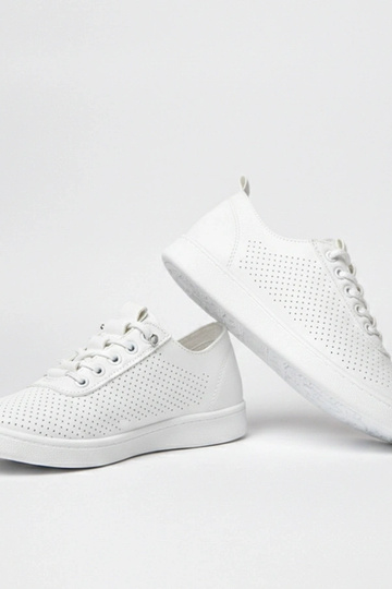 Witte instap perforatiesportschoenen Adèle 2