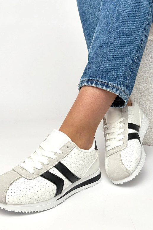 Witte-zwart sportieve sportschoenen...