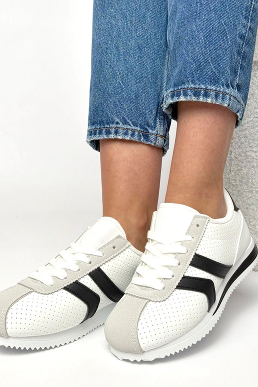 Witte-zwart sportieve sportschoenen...