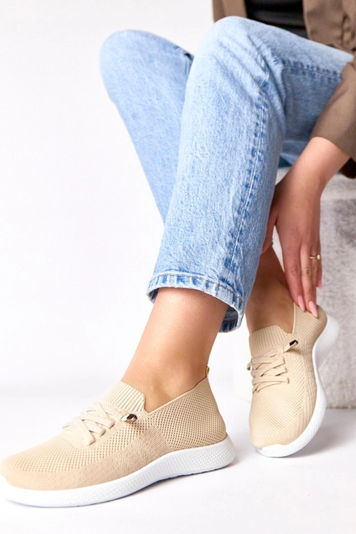 Zandkleurige dames sportschoenen Léa