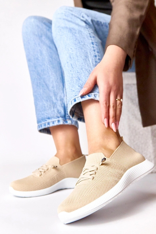 Zandkleurige dames sportschoenen Léa