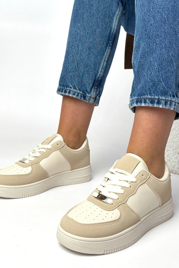 Zandkleurige sportschoenen met platform Brigitte 2
