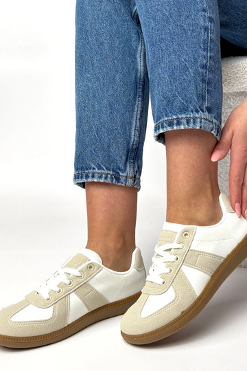 Wit-zandkleurige sportschoenen met platform Valentine